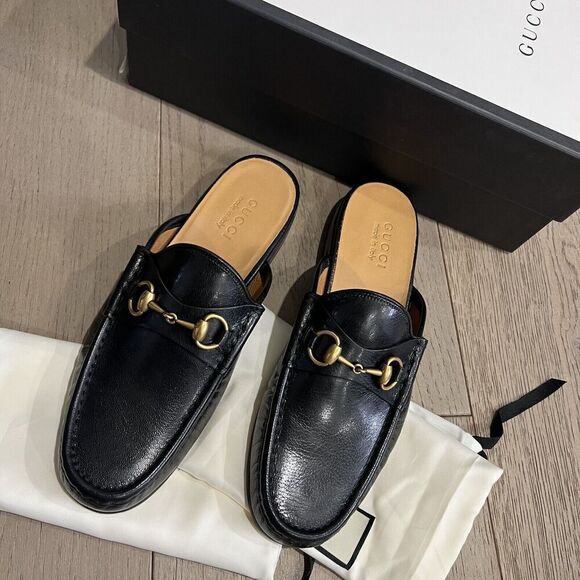 GUCCI Quentin Horsebit Mules Loafers Men\'s Open Roos Black Size 9 NEW main image 10